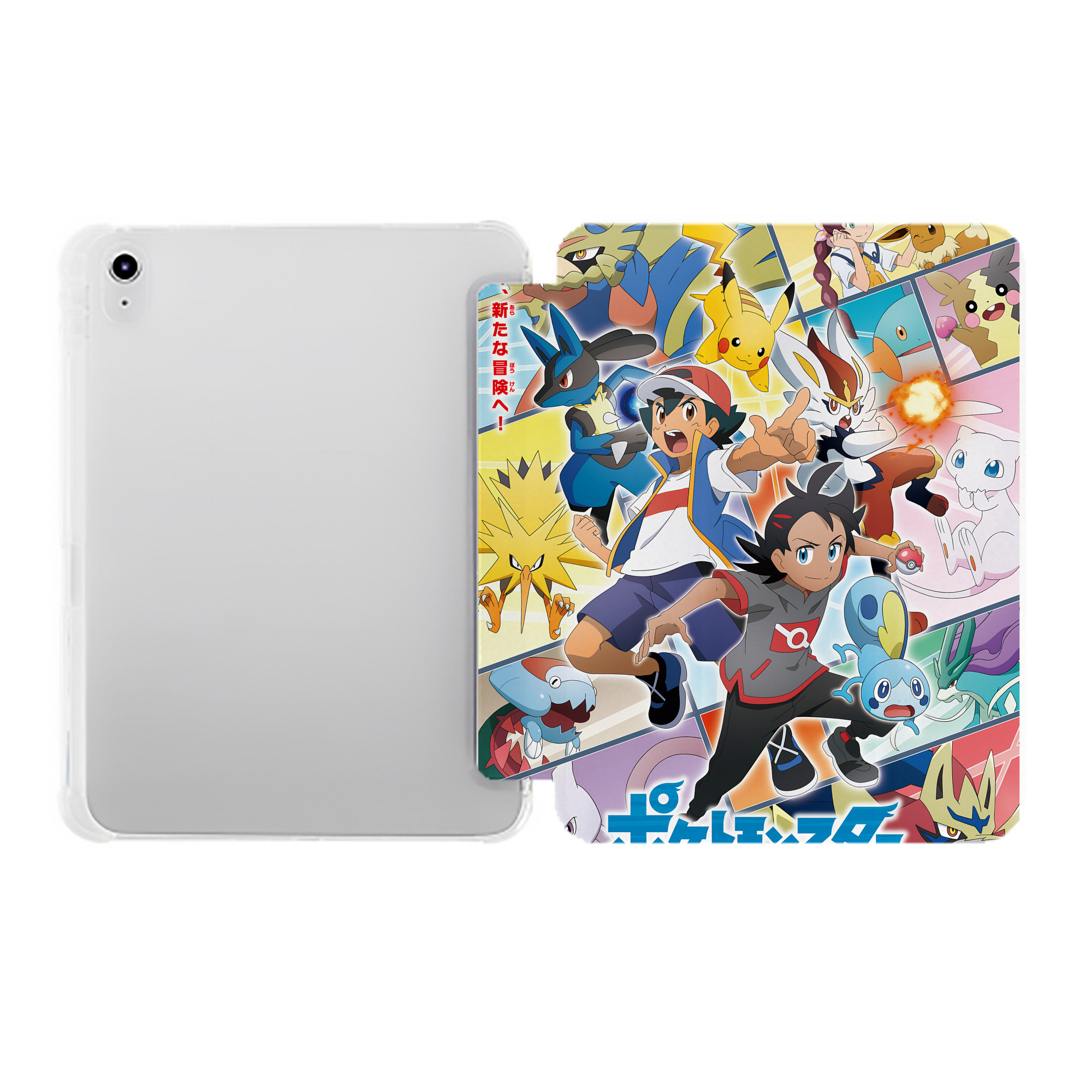（画像用） ポケットモンスター Pokémon IPad ケース ペン収納付き 三つ折りスタンド PUレザー×シリコン 対応機種9.5/10.5/10.9インチ